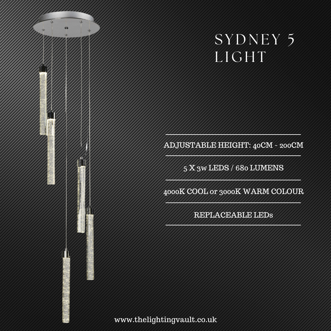 Sydney 5-Light Spiral Pendant Chandelier