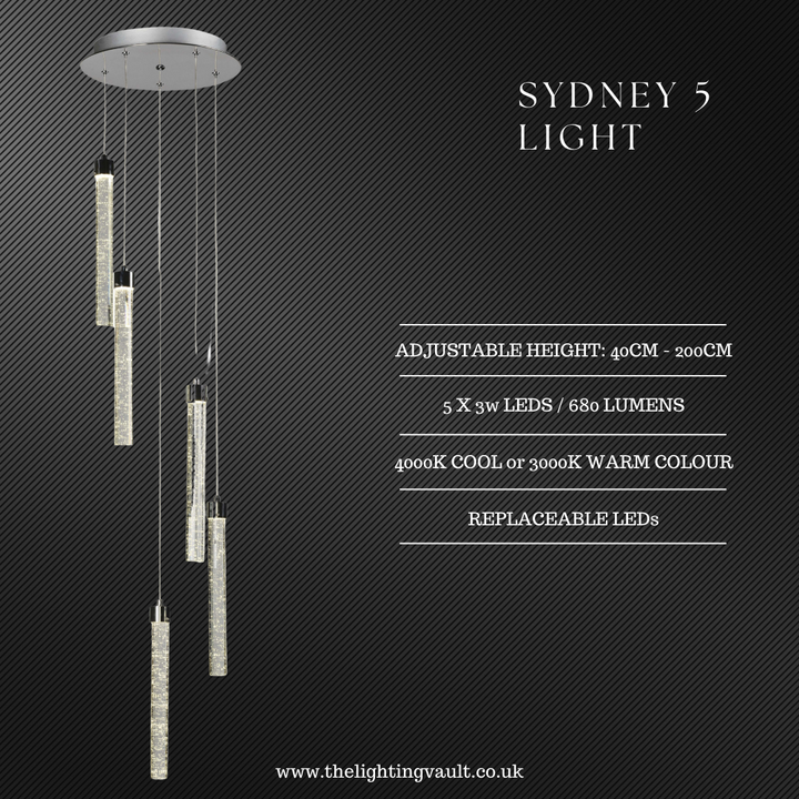 Sydney 5-Light Spiral Pendant Chandelier