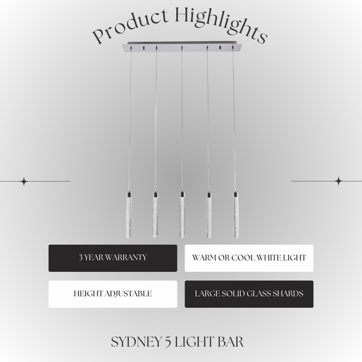 Sydney 5-Light Bubble Glass Pendant Bar