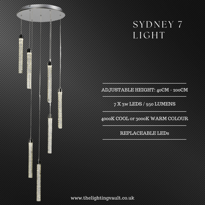 Sydney 7-Light Spiral Pendant Chandelier