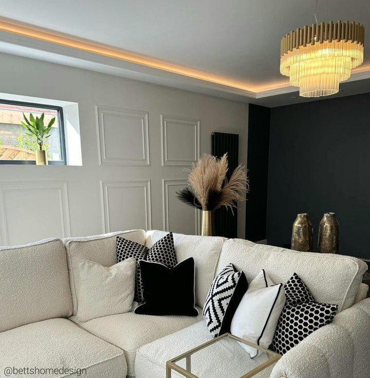 Murcia Chandelier – Matt Gold Glass Tiered Pendant