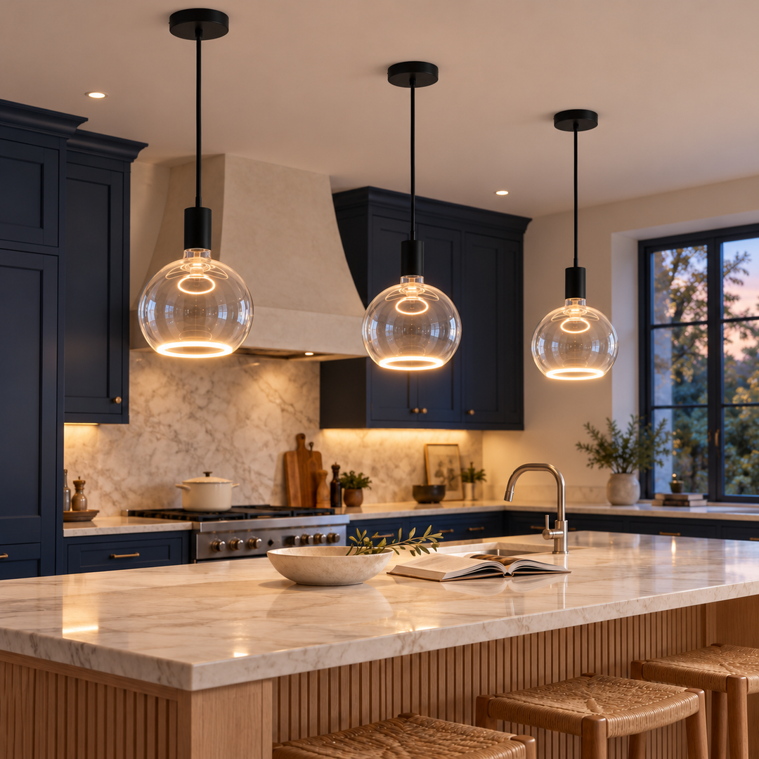 Roma Single Pendant – Aura Ring LED Bulb