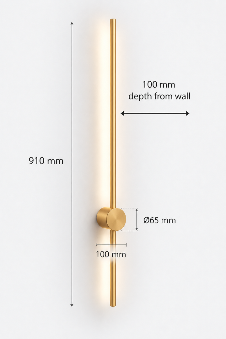 Minimalist Stick Wall Light Matte Gold