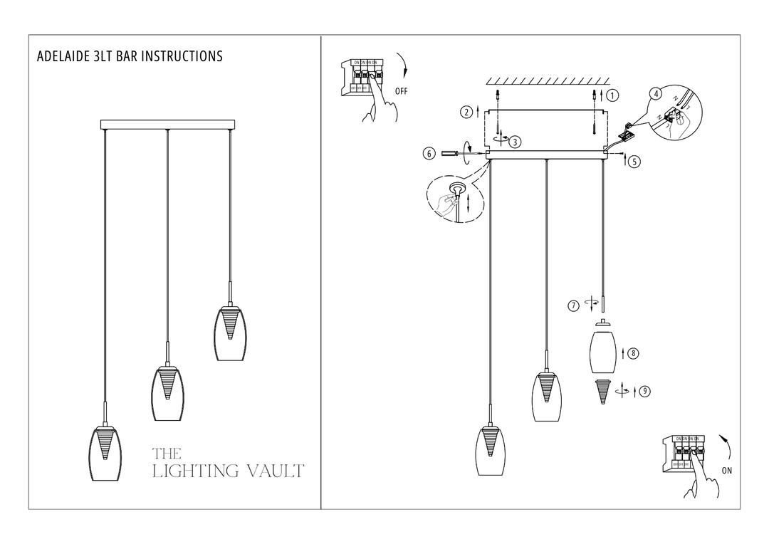 Adelaide 3-Light Pendant Bar