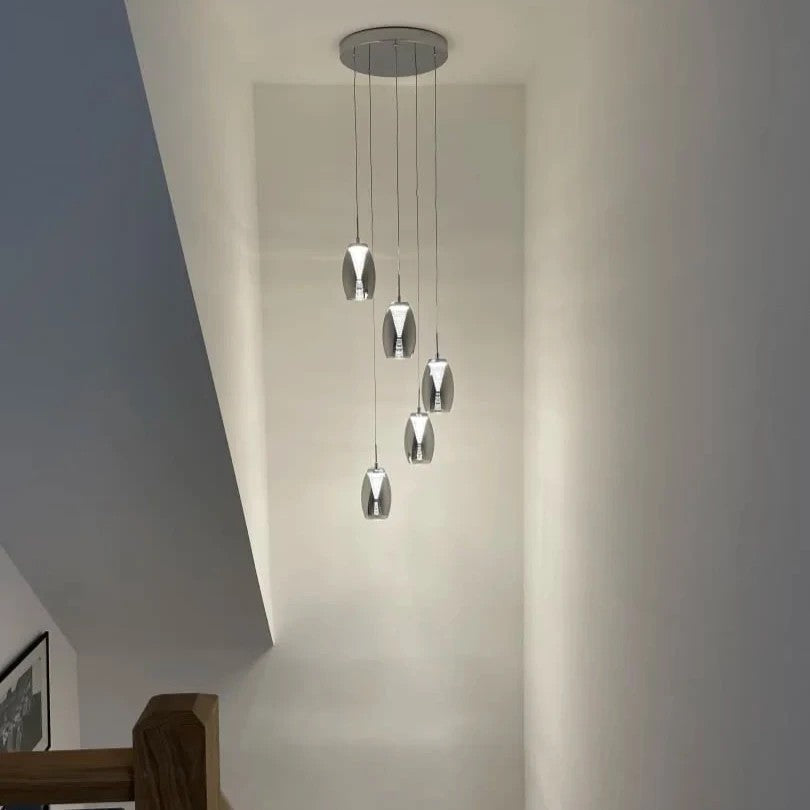 Adelaide 5 Light Spiral Pendant – Clear or Smoked Glass