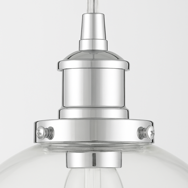 almeida pendant chrome cap and glass detail