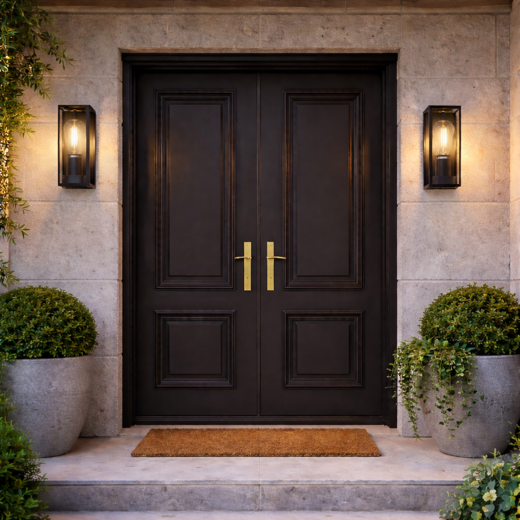 appin outdoor wall lights beside front door
