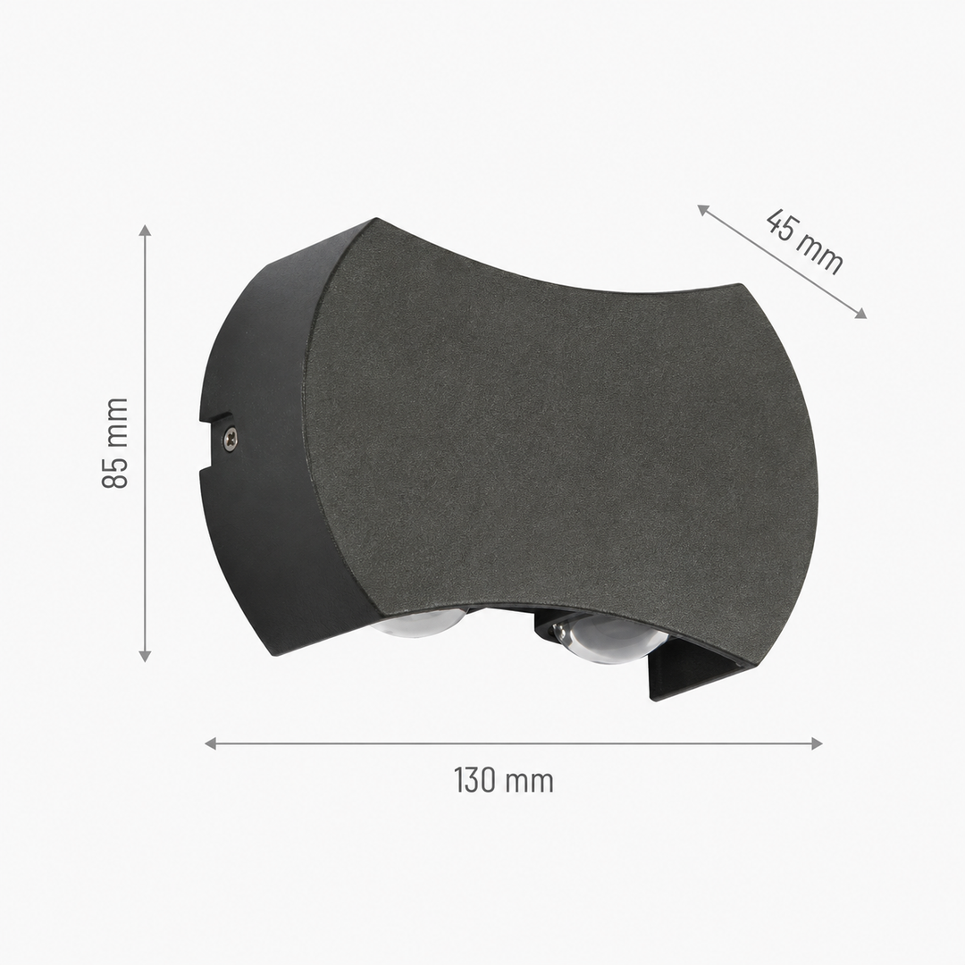 Aragon black up down wall light dimensions