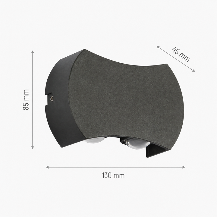 Aragon black up down wall light dimensions
