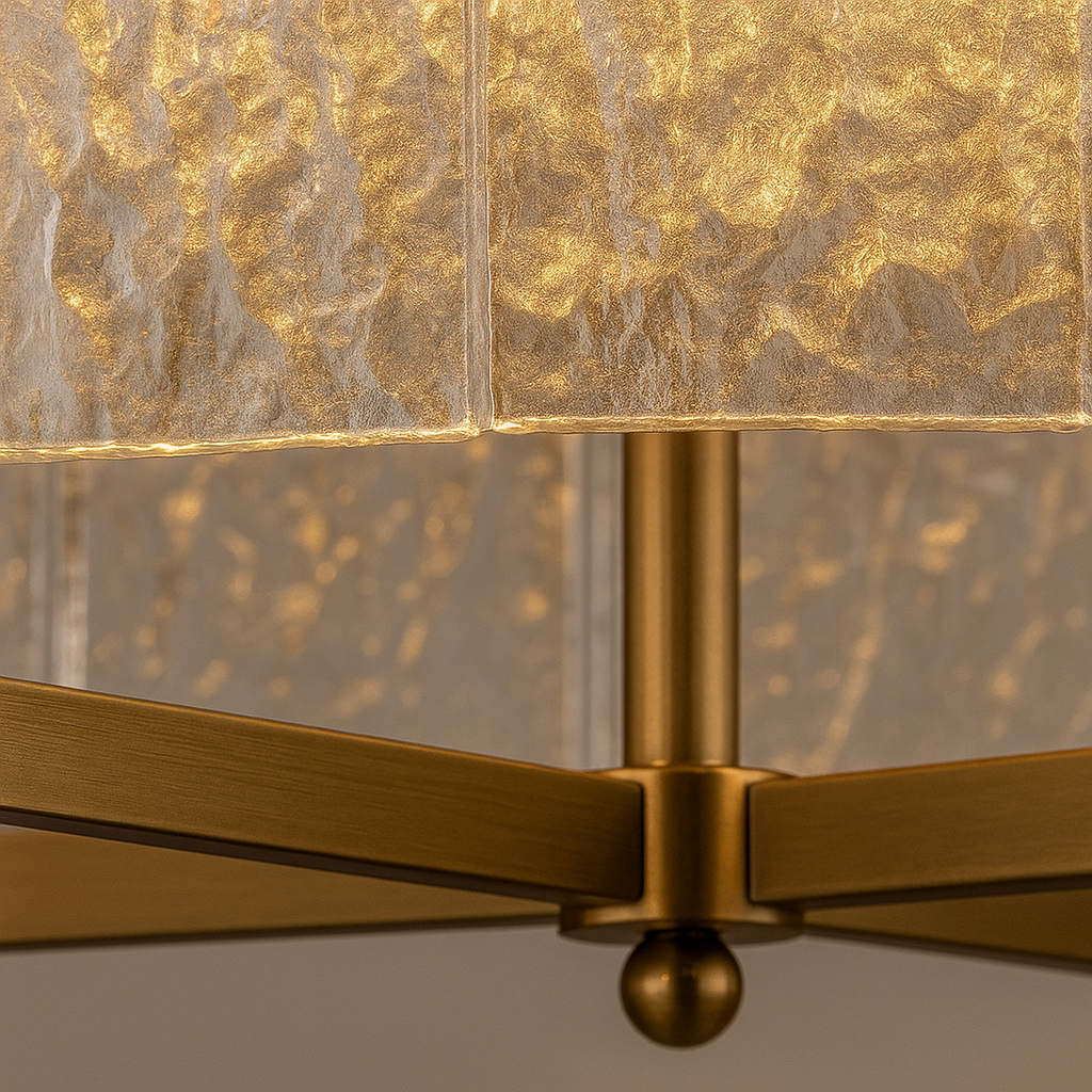 Ariana bronze chandelier glass with body detail