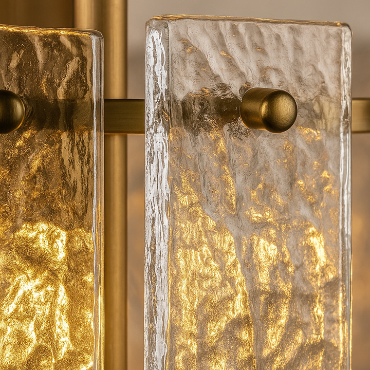 Ariana bronze chandelier glass edge close-up