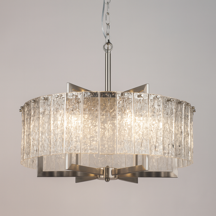 Ariana satin silver glass chandelier luxury lighting