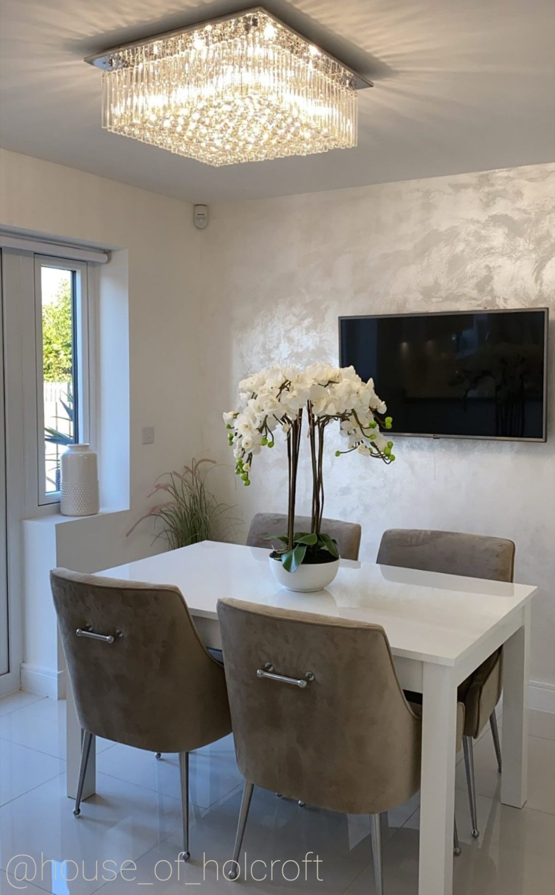 Ballina Large Square Flush – Luxury Crystal Ceiling Light