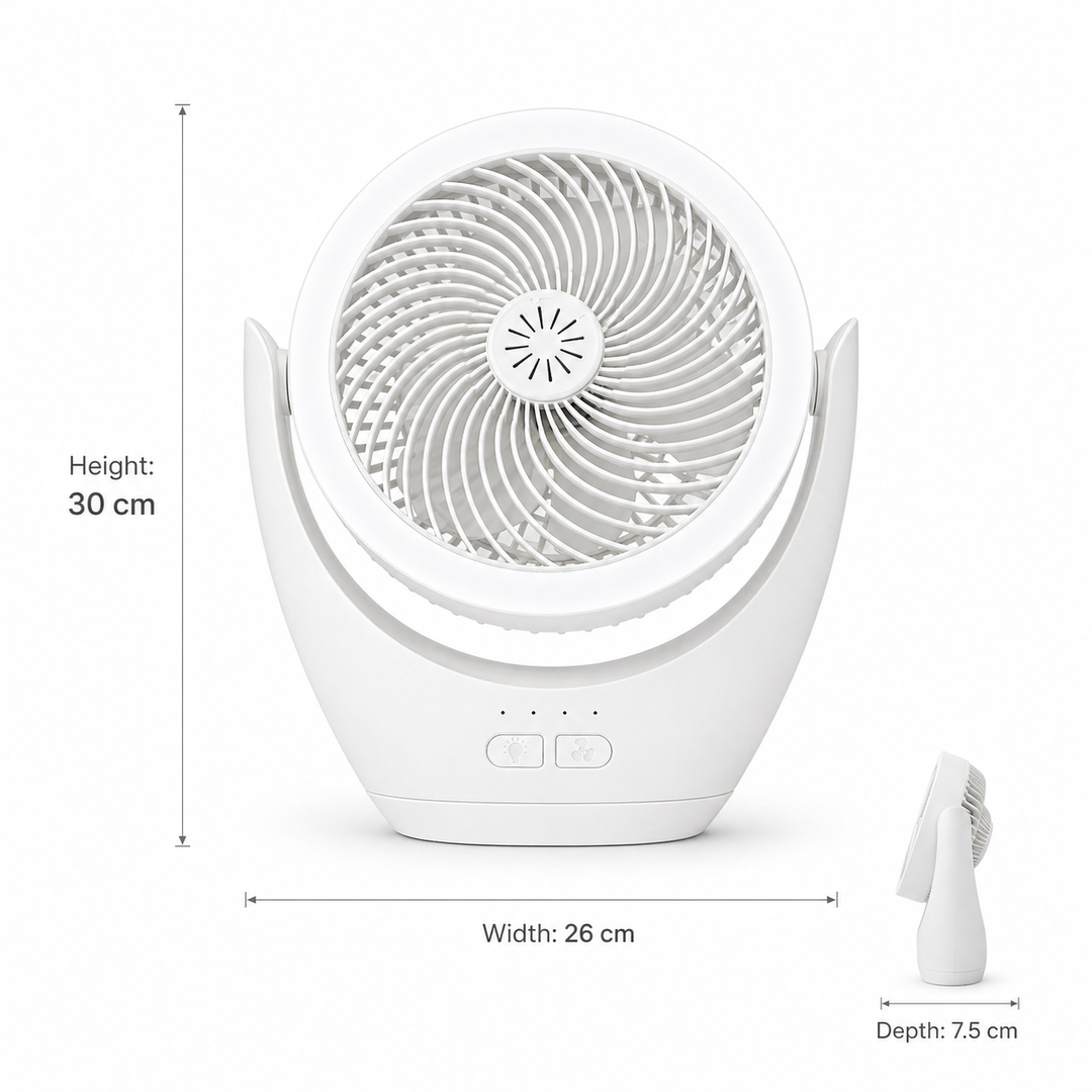 Ballarat white desk fan dimensions guide