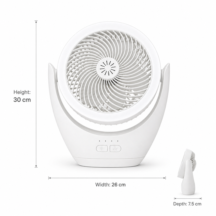 Ballarat white desk fan dimensions guide