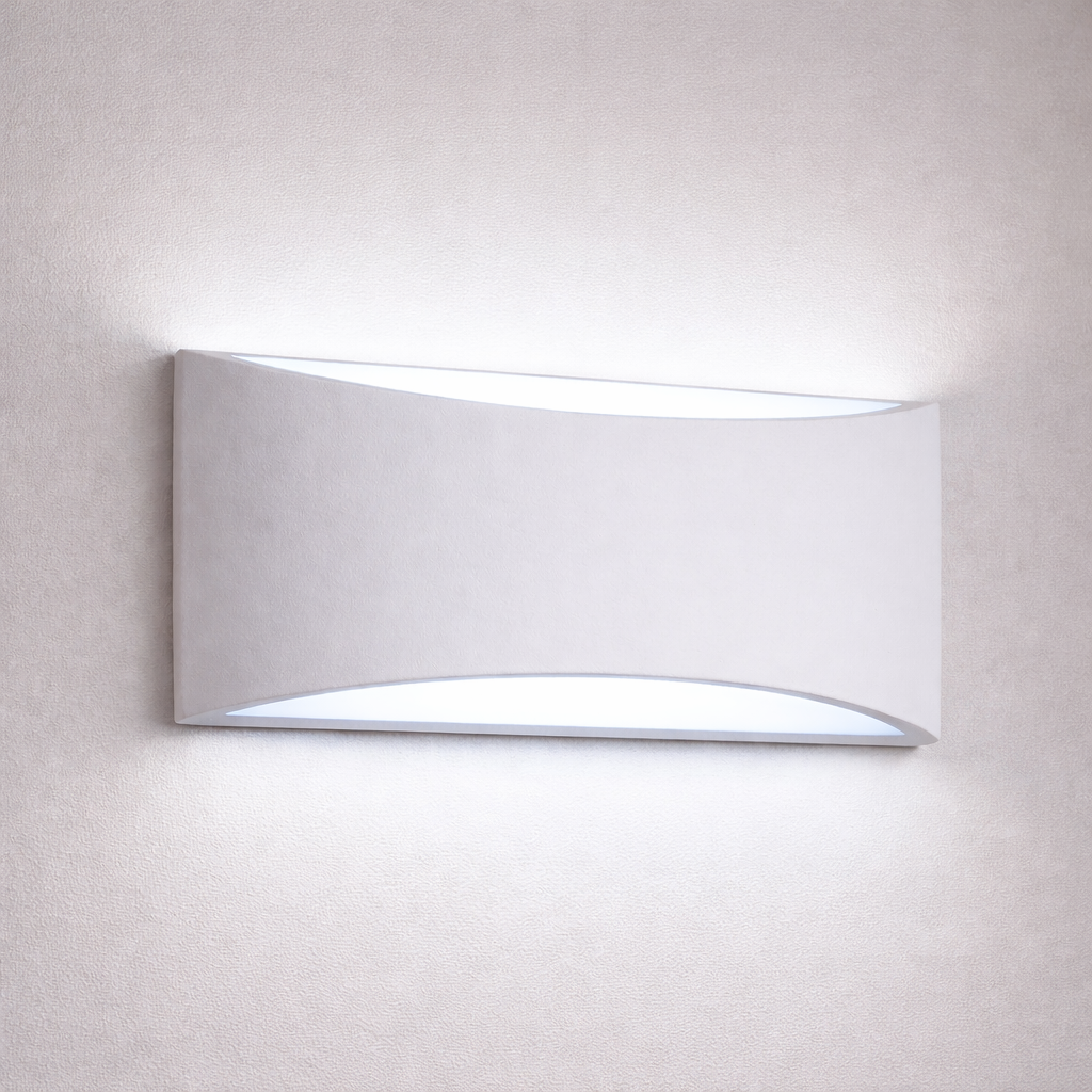 Batlow large white plaster wall light 4000K