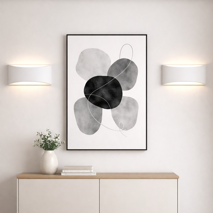 Batlow large white plaster wall light hallway