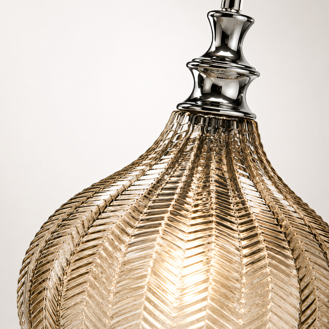 Bedford cognac ribbed glass detail