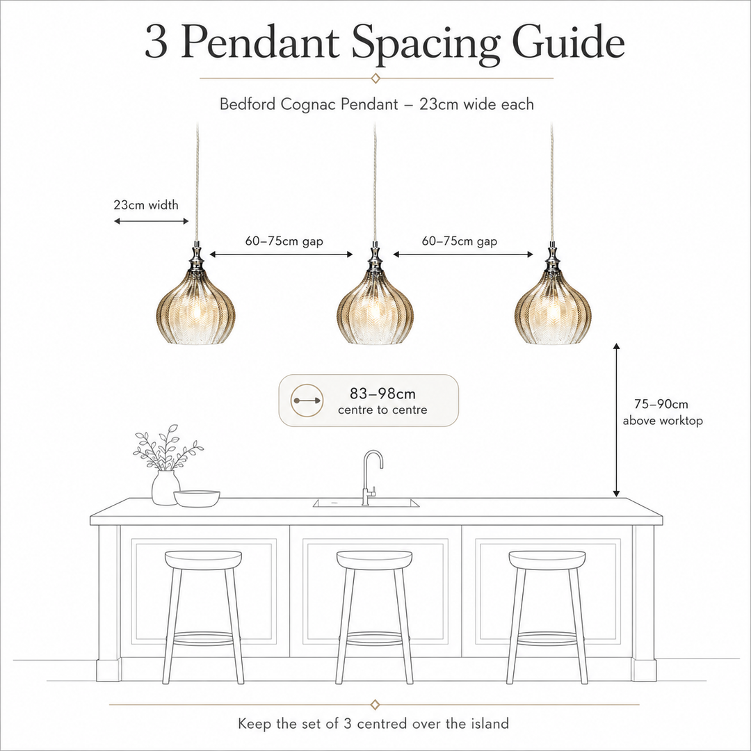 Bedford Cognac Glass Pendant Light