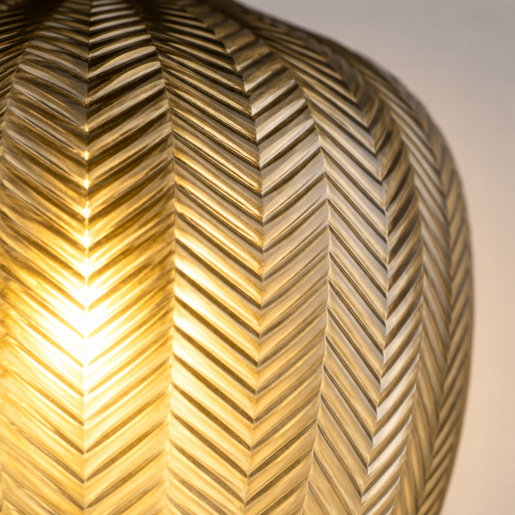 Bedford smoked glass pendant textured detail