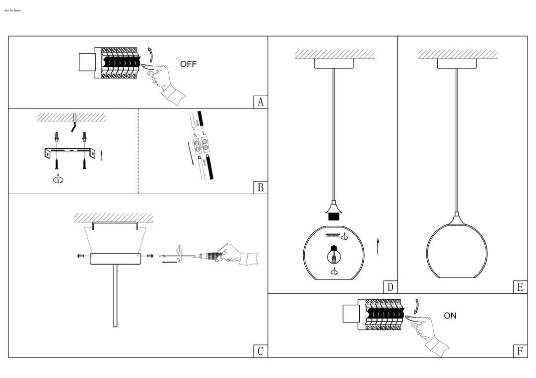 Bowen Pendant – Smoked Glass Globe