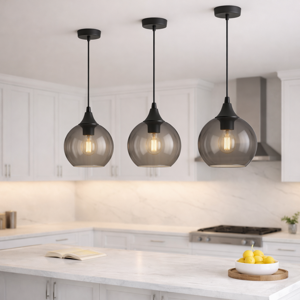 Bowen Pendant – Smoked Glass Globe