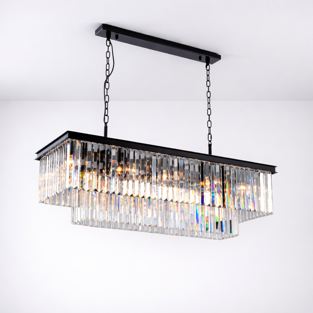 Carolina black crystal pendant bar chandelier
