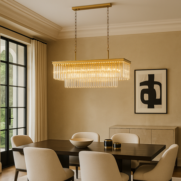 Carolina Rectangular Bar Chandelier Gold