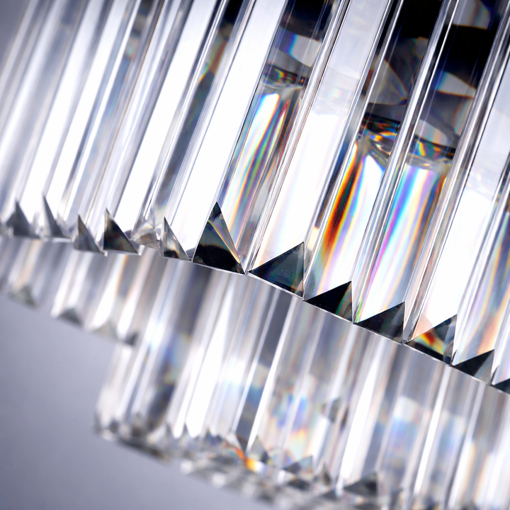 Carolina black crystal prism chandelier detail