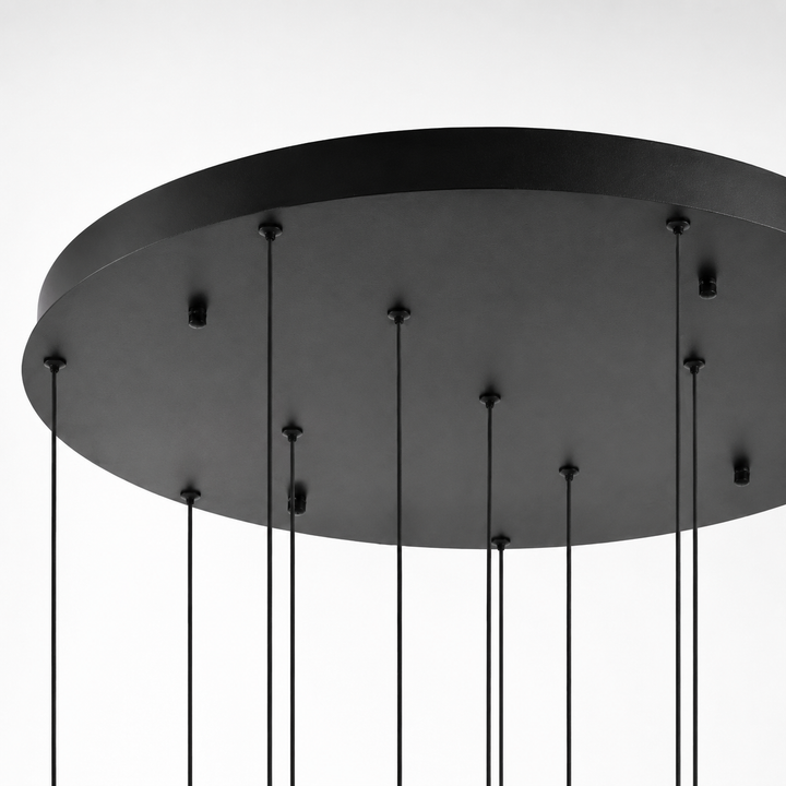 Cobar 12 light black ceiling plate
