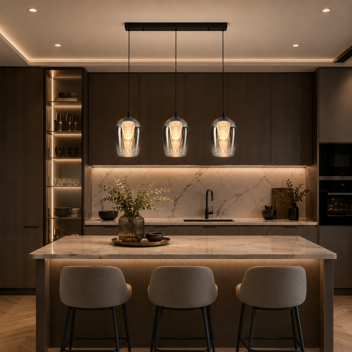 Cobar 3 light warm white kitchen island pendant bar