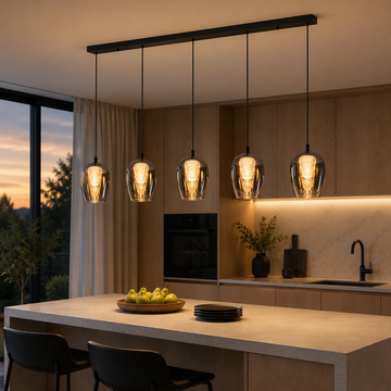 Cobar 5 Light Bar Pendant – Smoked Glass Kitchen Island Light