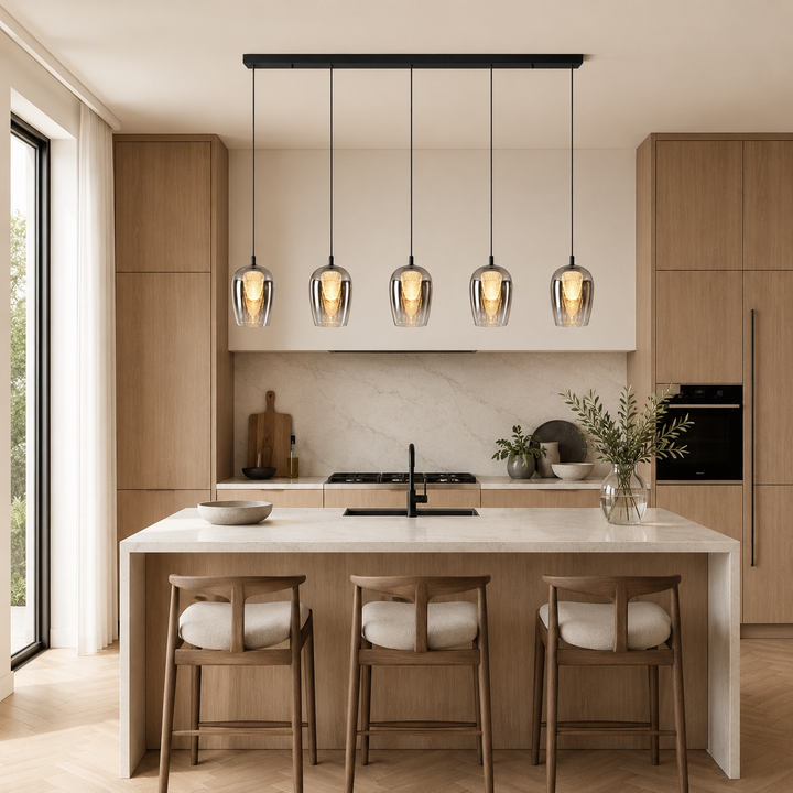Cobar 5 light warm white kitchen island pendant