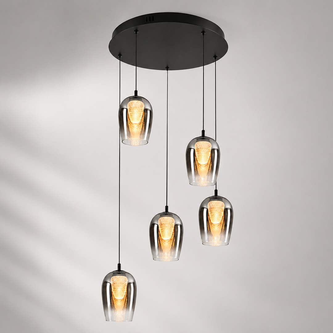 Cobar 5 light warm white cluster pendant