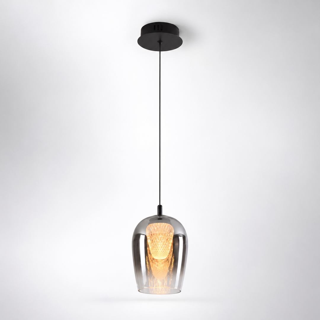 Cobar smoked glass warm white pendant