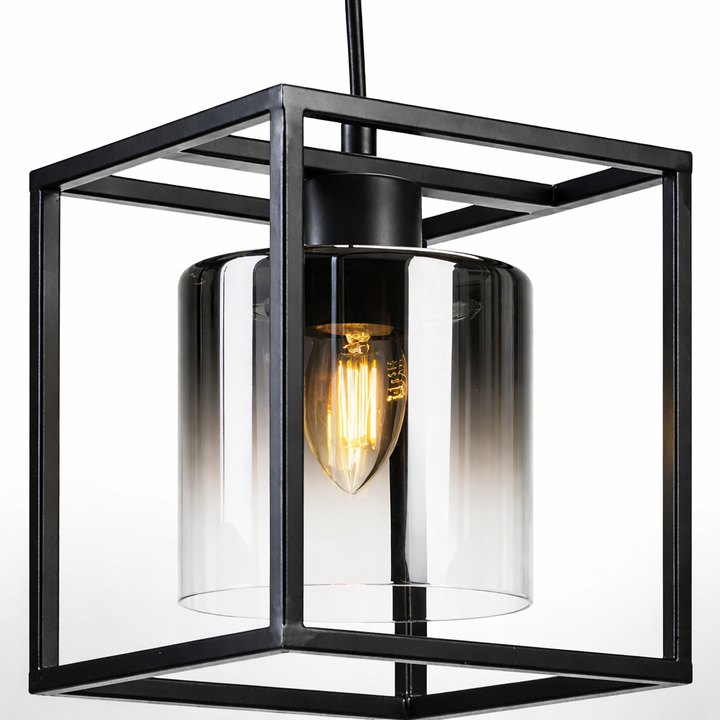Copeland pendant ombre glass matt black close up