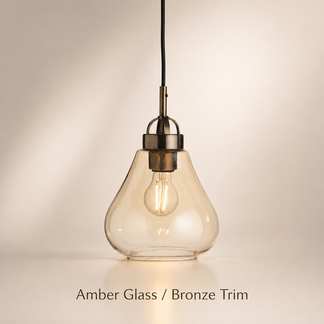 Darwen amber glass pendant light
