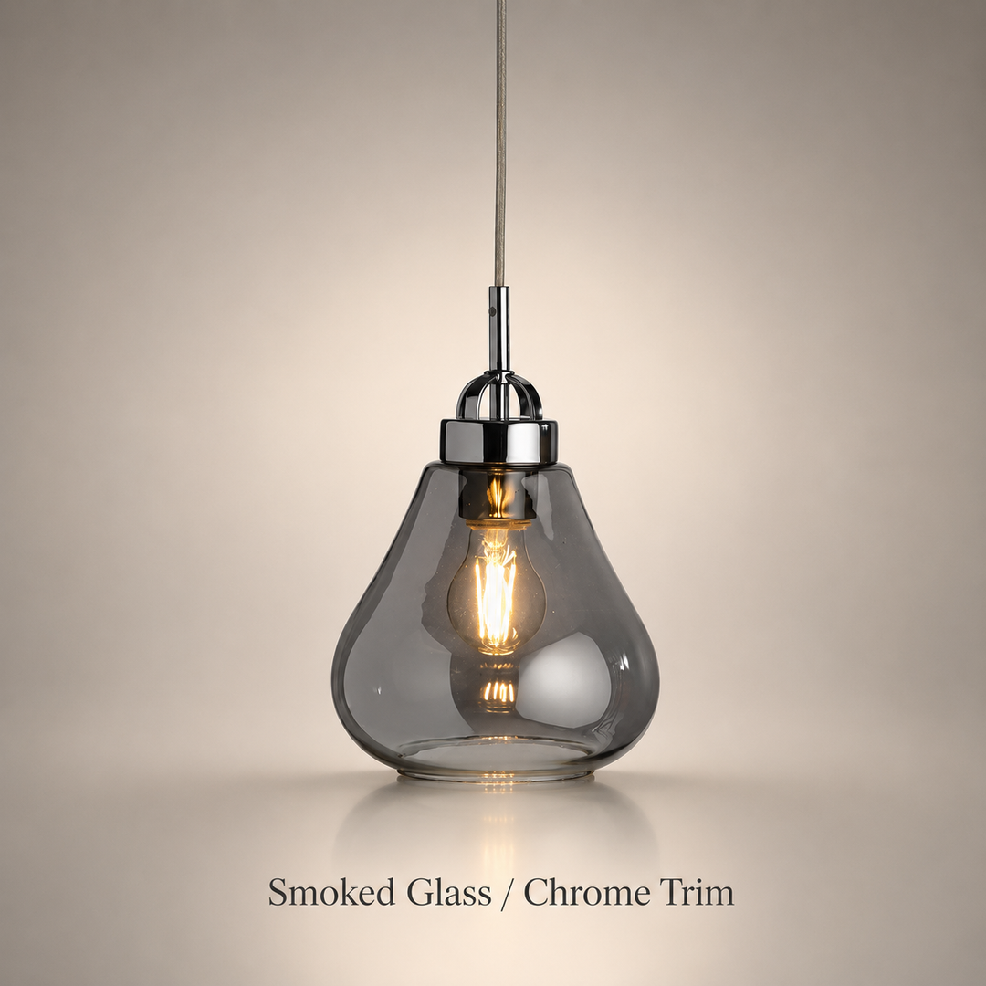 Darwen smoked glass pendant light
