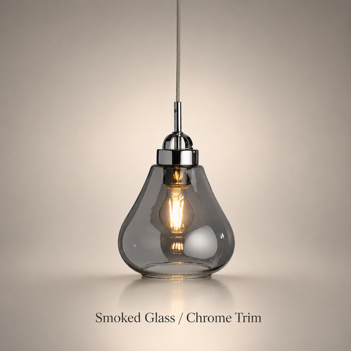 Darwen smoked glass pendant light