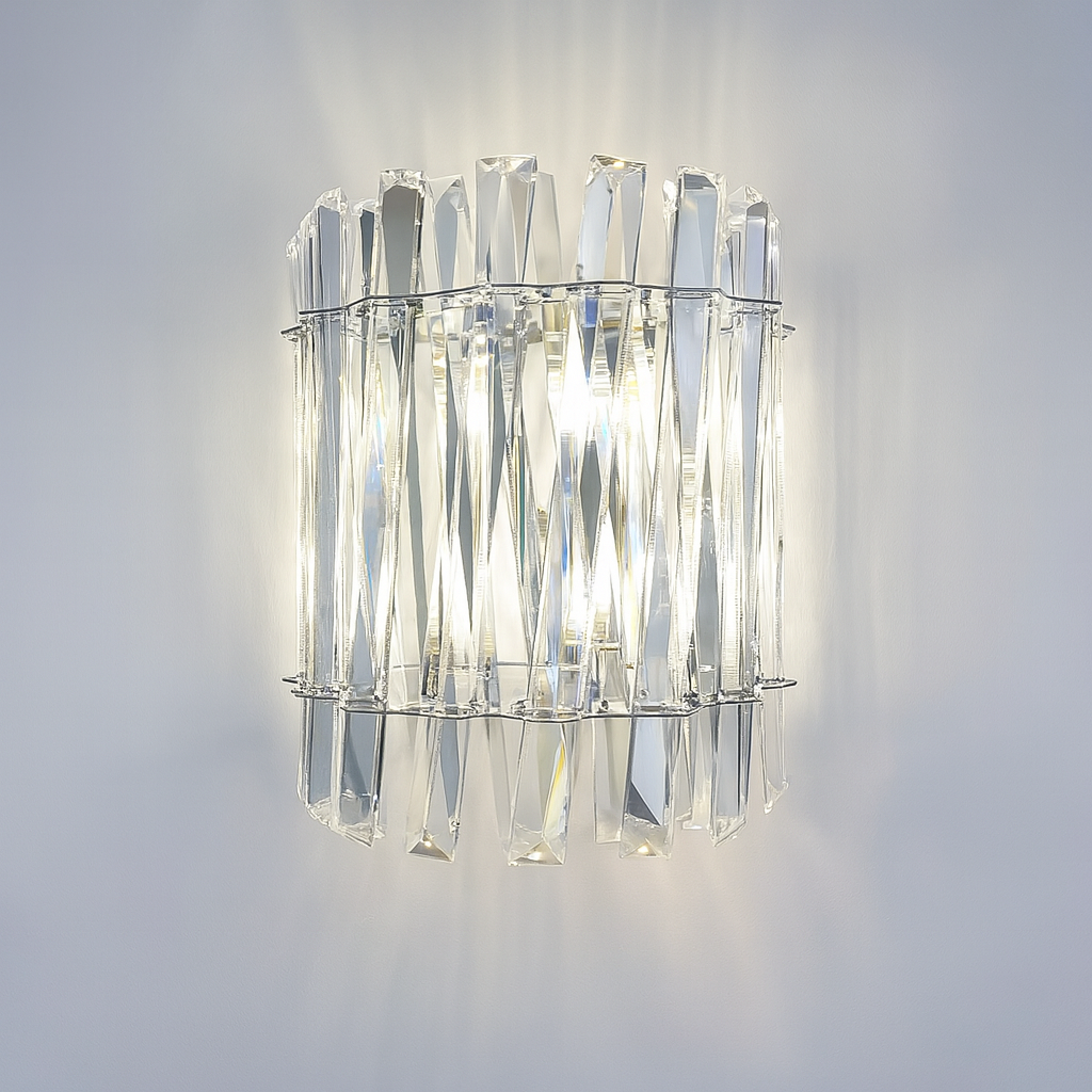 Devonport clear crystal wall light