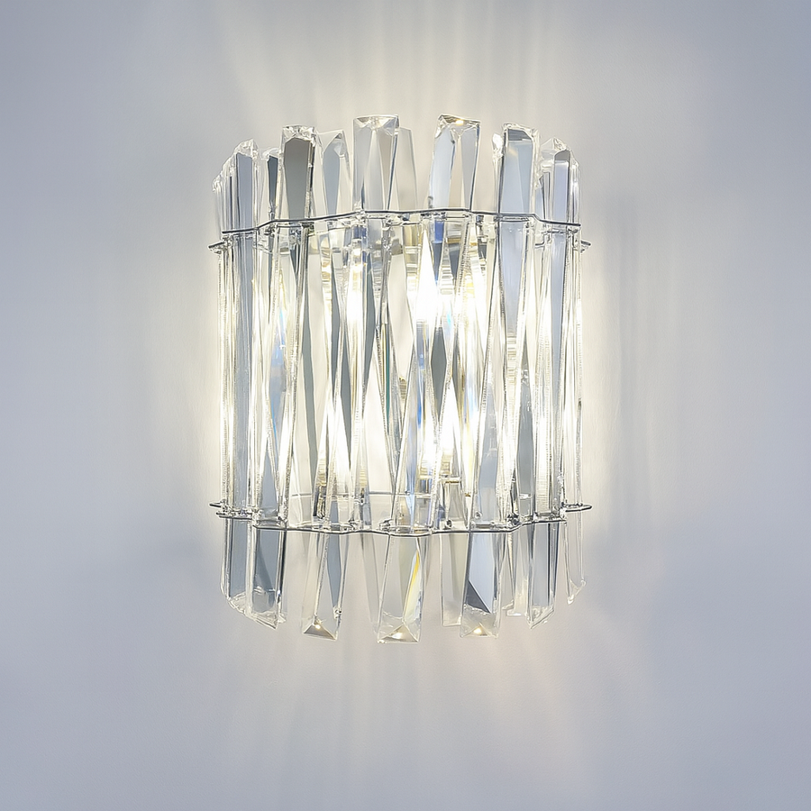 Devonport clear crystal wall light