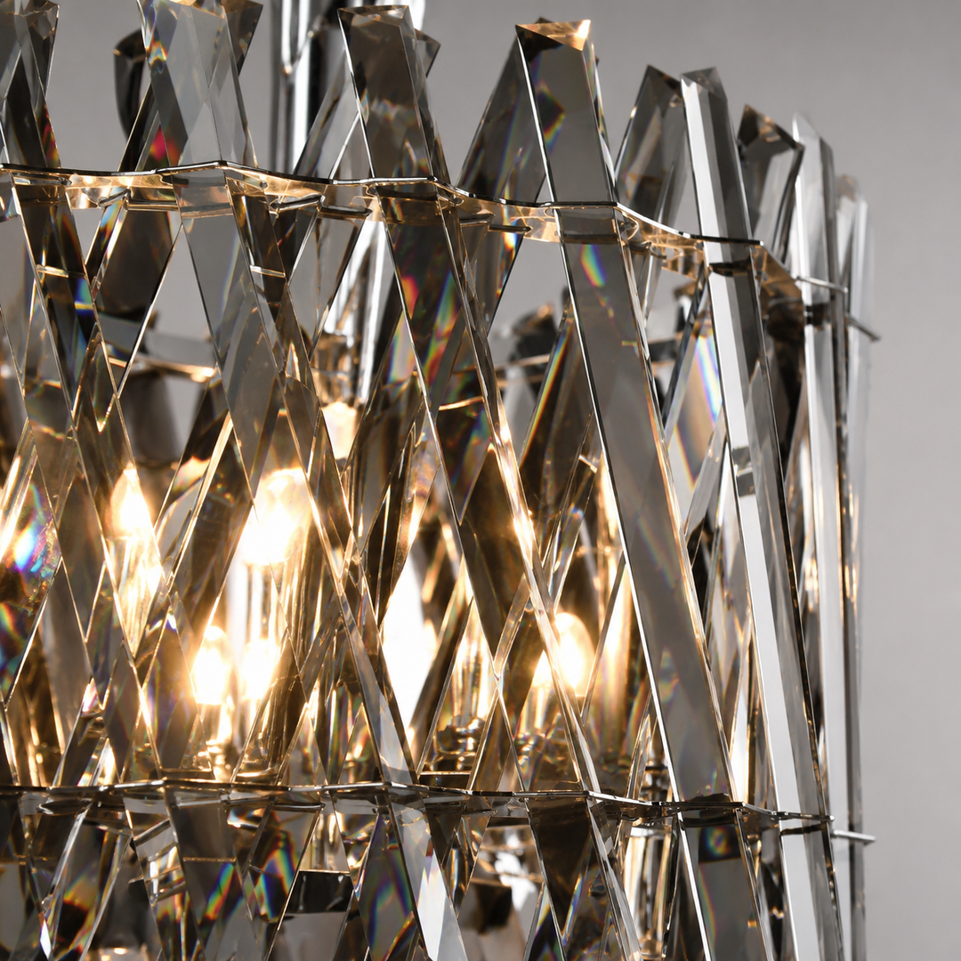 Devonport Smoked Crystal Chandelier 35cm – Flush Convertible Ceiling Light