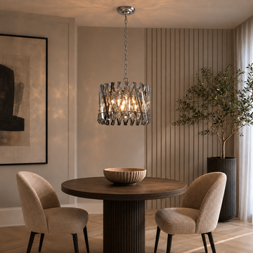 Devonport Smoked Crystal Chandelier 35cm – Flush Convertible Ceiling Light