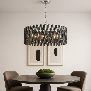 Devonport XL Smoked Crystal Flush Chandelier