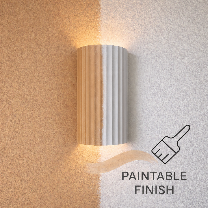 Digby paintable plaster wall light beige white