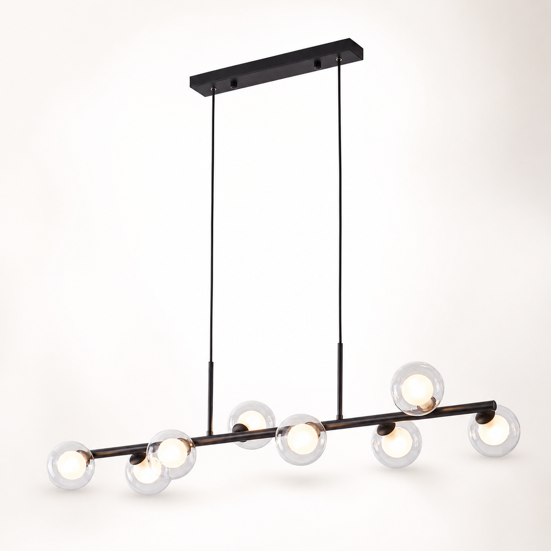 Eden black linear pendant light hero