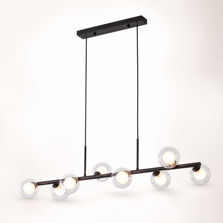 Eden black linear pendant light hero