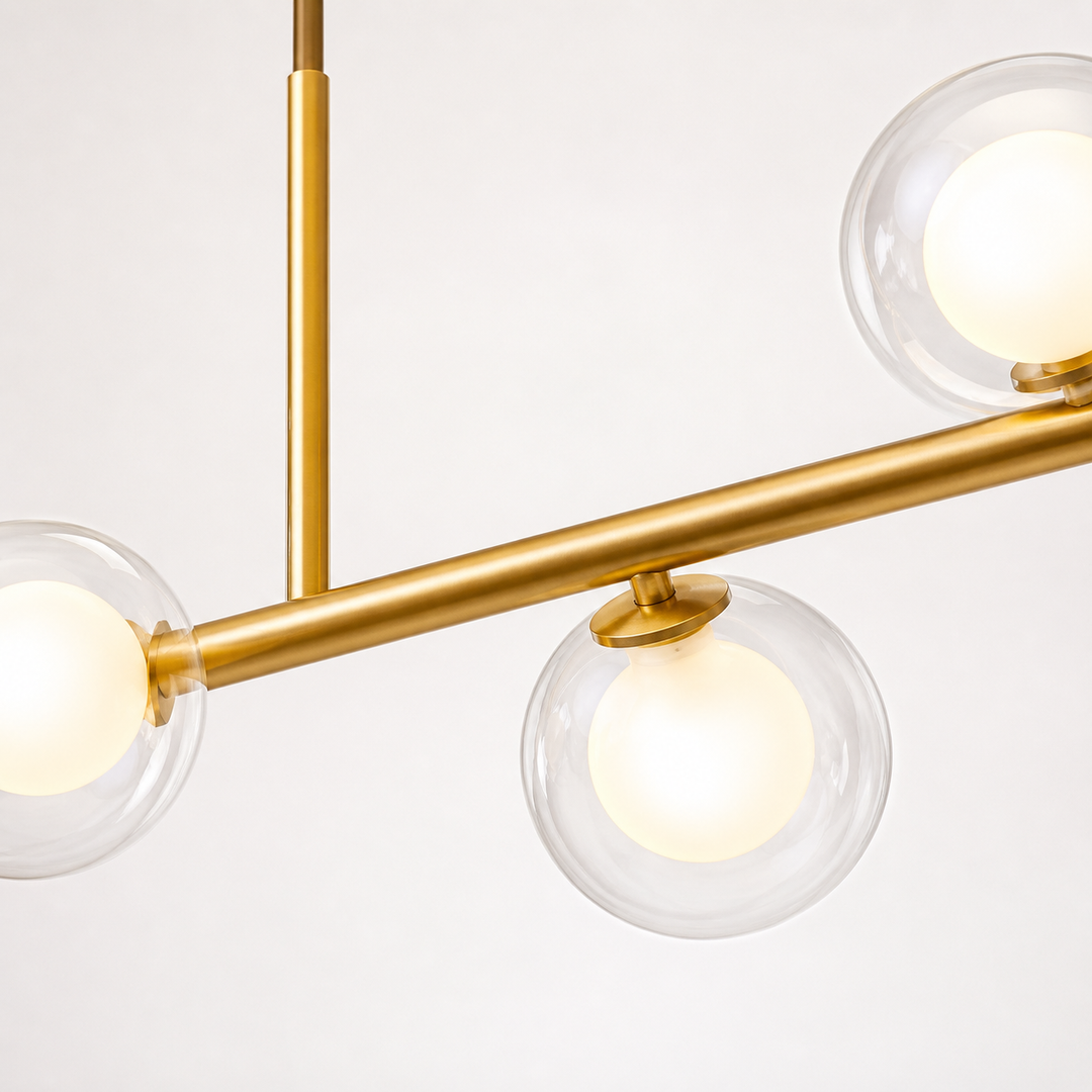 Eden gold glass globe close-up detail