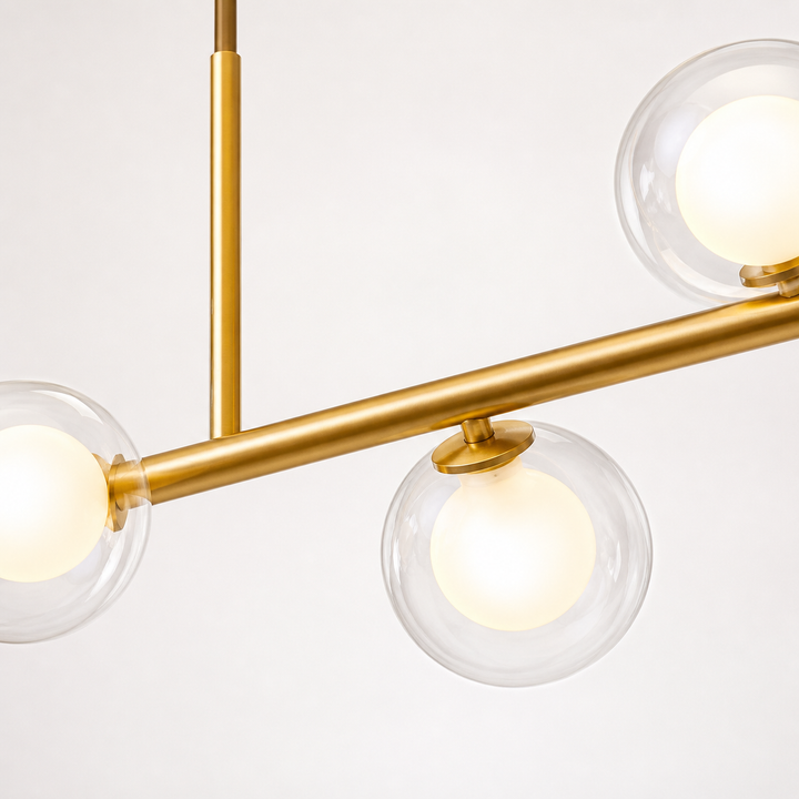 Eden gold glass globe close-up detail