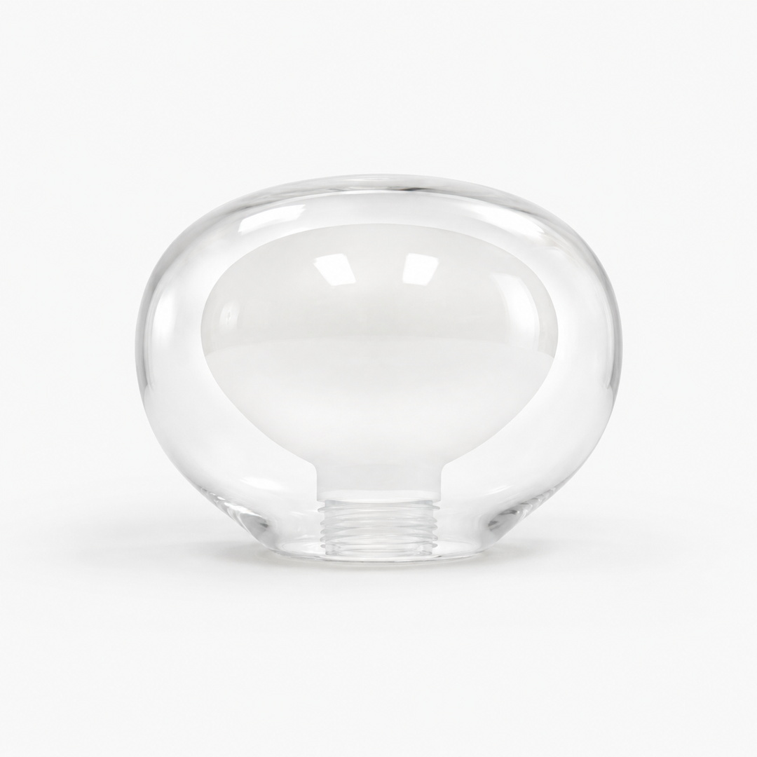 Eden semi flush replacement glass shade with clear outer glass and opal inner diffuser